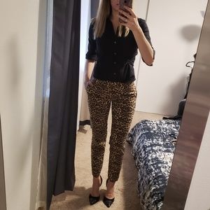 Banana Republic skinny ankle animal print pants